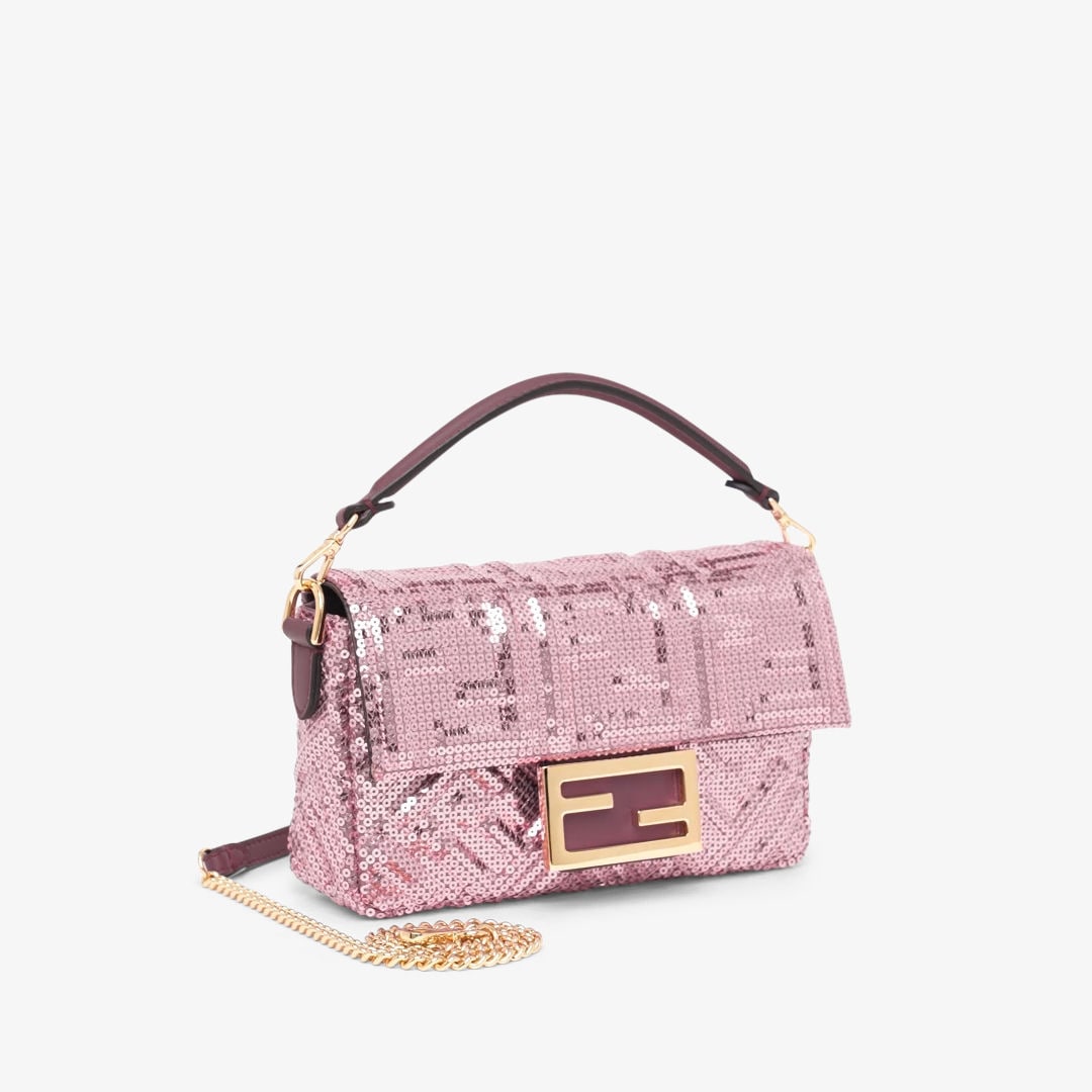 バゲット ミニ スパンコールまたはクリスタル ピンク | Fendi バゲット ミニ スパンコールまたはクリスタル ピンク | Fendi