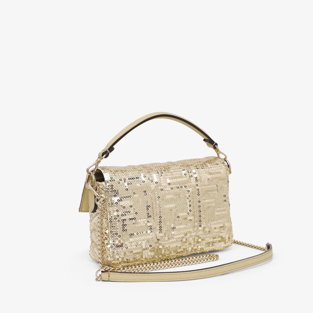 Baguette Mini Sequins or crystals Gold Fendi