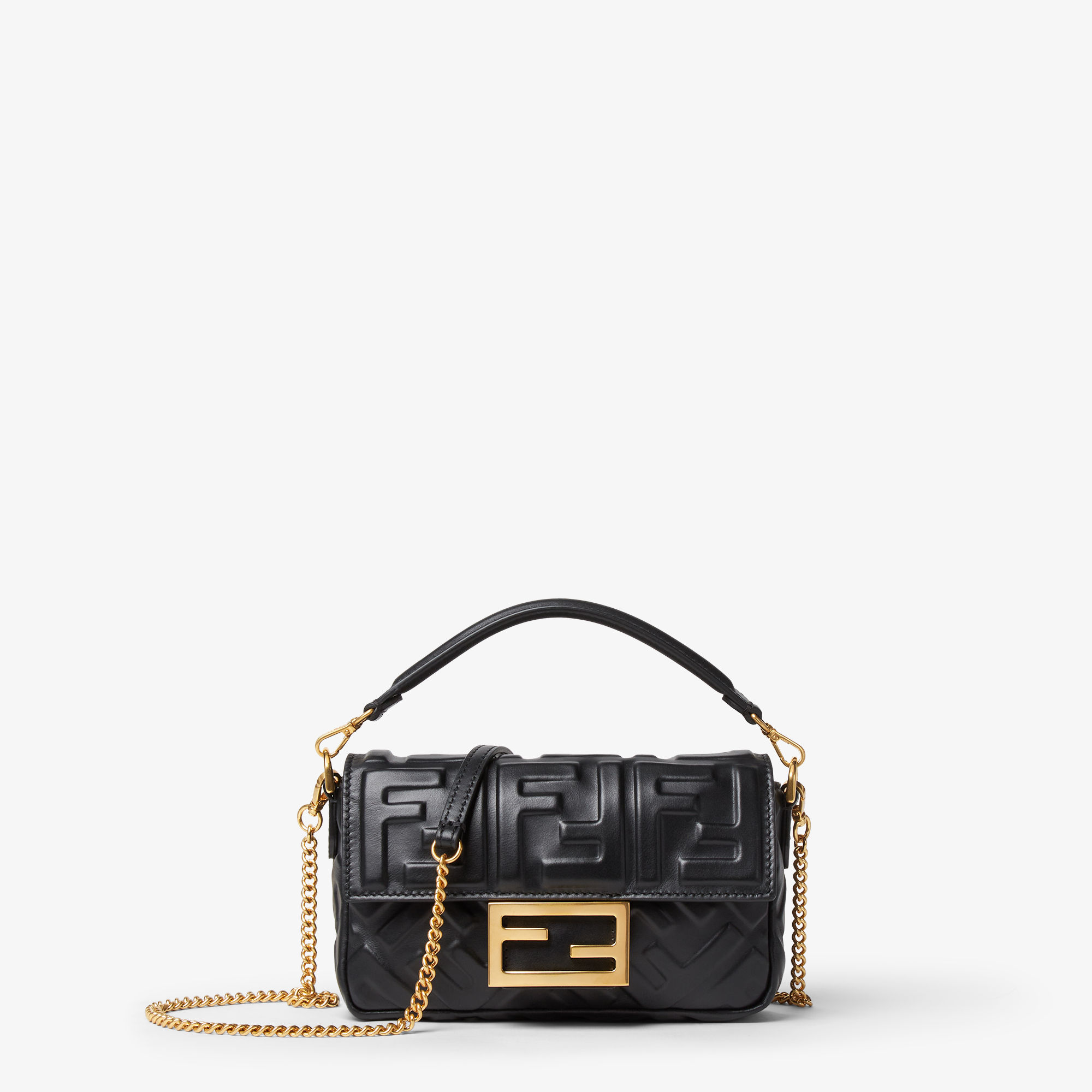 Baguette Mini Black leather bag