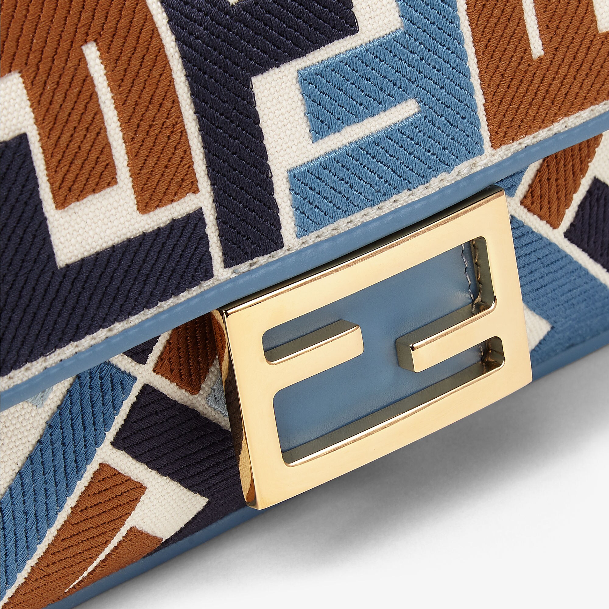 ハンドバッグ Baguette Mini Blue canvas bag with FF embroidery Baguette Mini Fabric Blue | Fendi