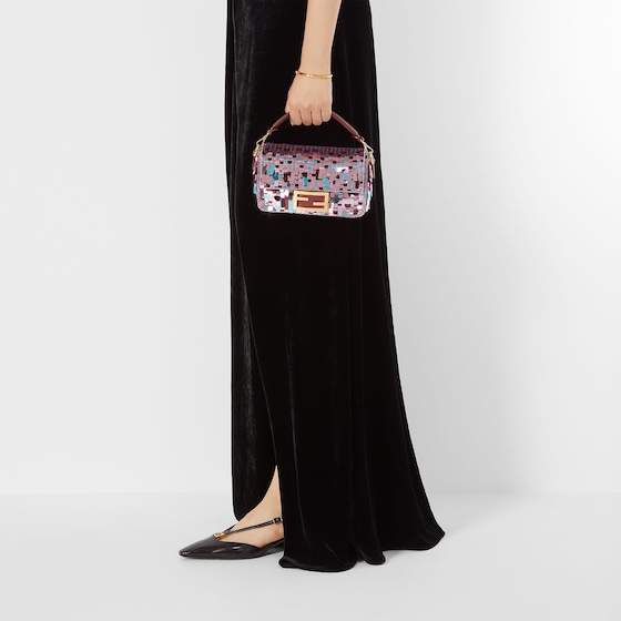 Fendi Small-size iconic Baguette® bag, with refined all-over | Thumbnail 2