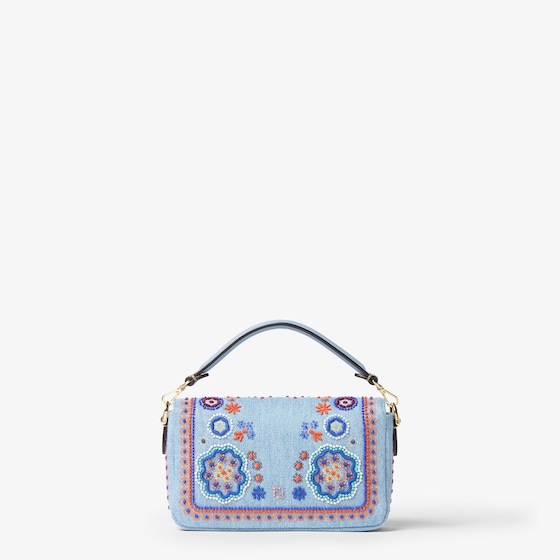 Fendi Iconic mini Baguette® bag made of organic cotton denim in | Thumbnail 3