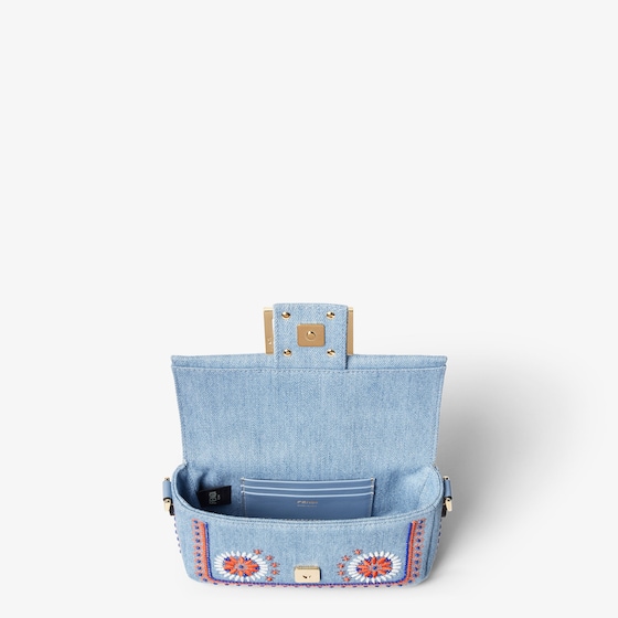 Fendi Iconic mini Baguette® bag made of organic cotton denim in | Thumbnail 4
