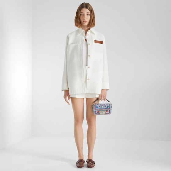 Fendi Iconic mini Baguette® bag made of organic cotton denim in | Thumbnail 7