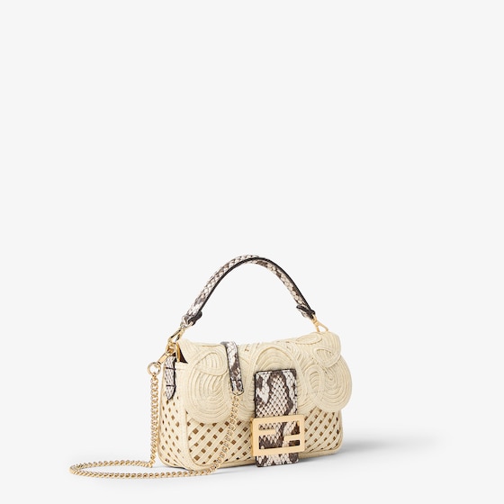 Fendi Iconic mini Baguette® bag made of beige ribbon, finely | Thumbnail 2