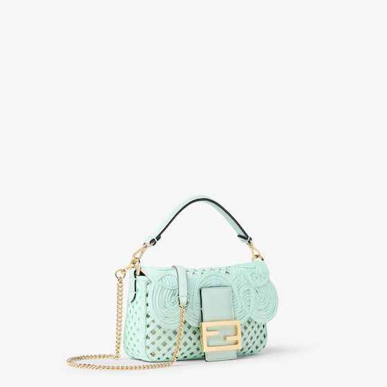 Fendi Iconic mini Baguette® bag made of light green ribbon | Thumbnail 2