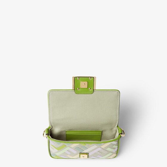 Fendi Iconic mini Baguette® bag, made from green canvas with | Thumbnail 5