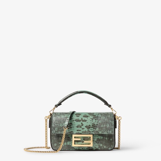 Fendi Iconic mini Baguette® bag made of exquisite green agate