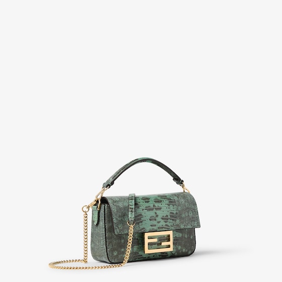 Fendi Iconic mini Baguette® bag made of exquisite green agate | Thumbnail 3