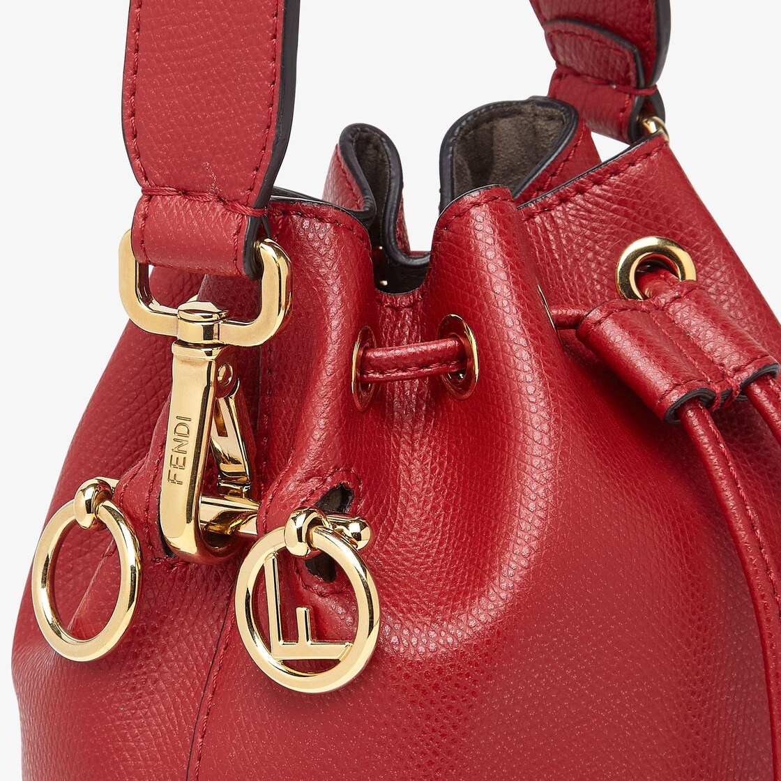 Fendi - Mon Tresor Red Logo Embossed Mini Bucket Bag