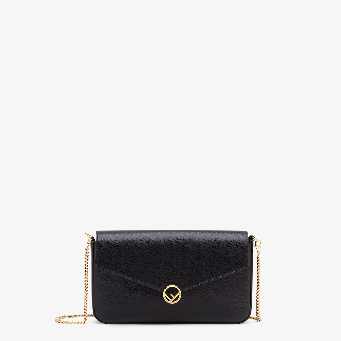 Fendi Wallet On Chain With Pouches Mini Leather In Black - Praise To Heaven