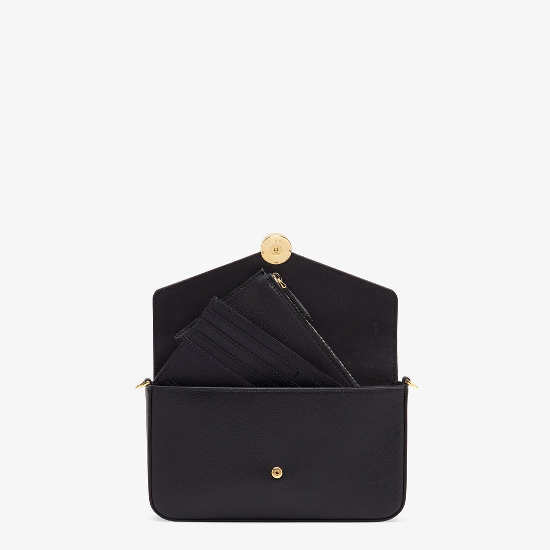 FENDI Wallet on Chain Black Leather Mini Bag