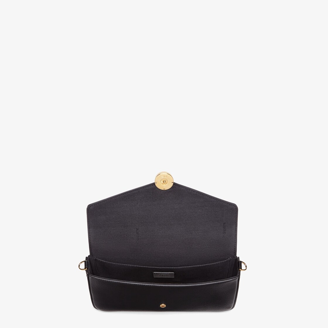 FENDI Wallet on Chain Black Leather Mini Bag