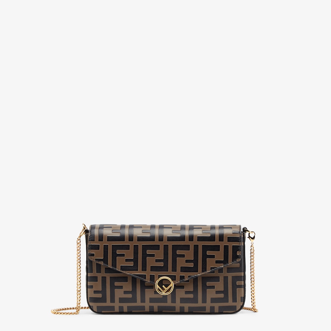 Wallet On Chain With Pouches - Brown leather mini-bag | Fendi