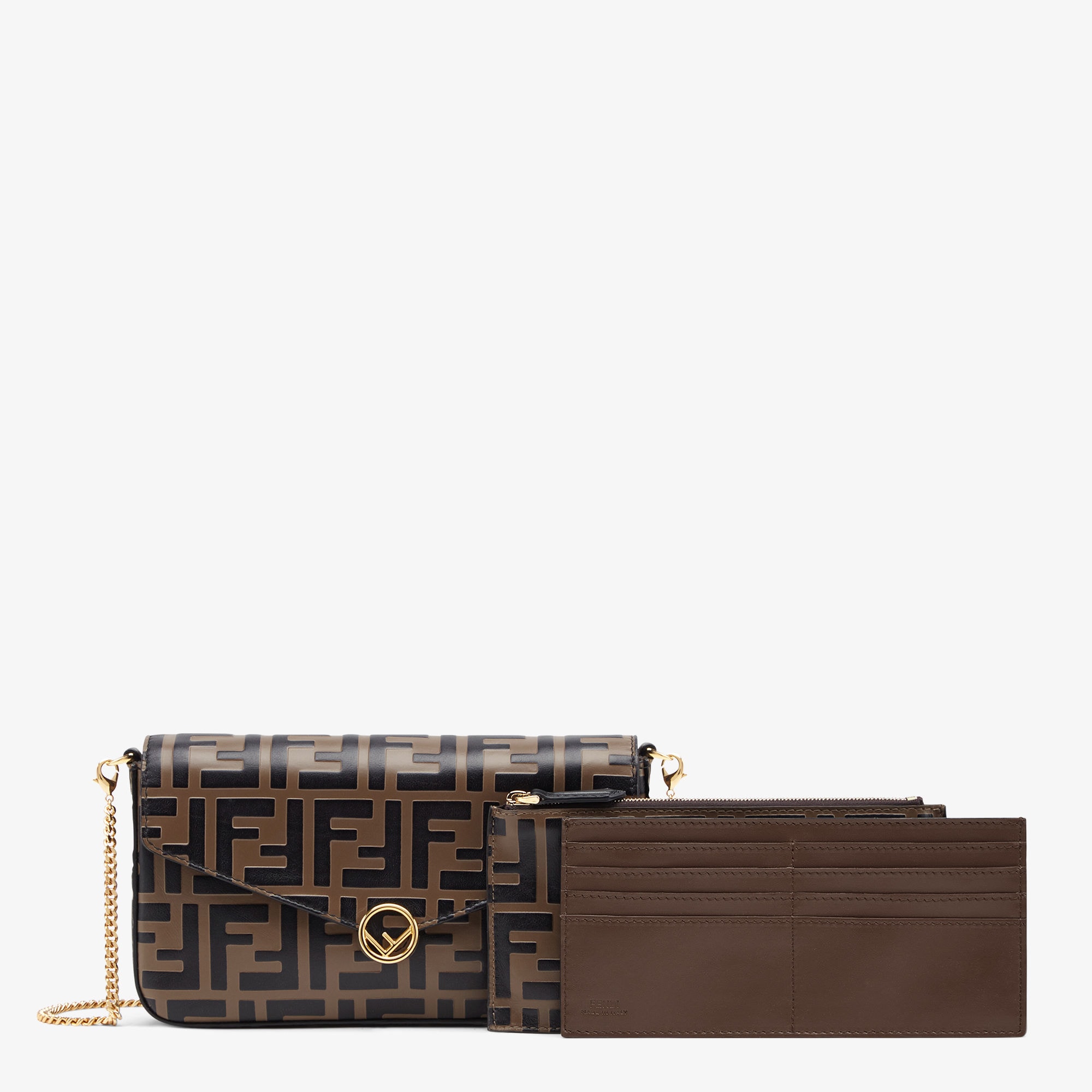 エフ イズ フェンディ 財布ショルダー レザー ブラウン | Fendi エフ イズ フェンディ 財布ショルダー レザー ブラウン | Fendi