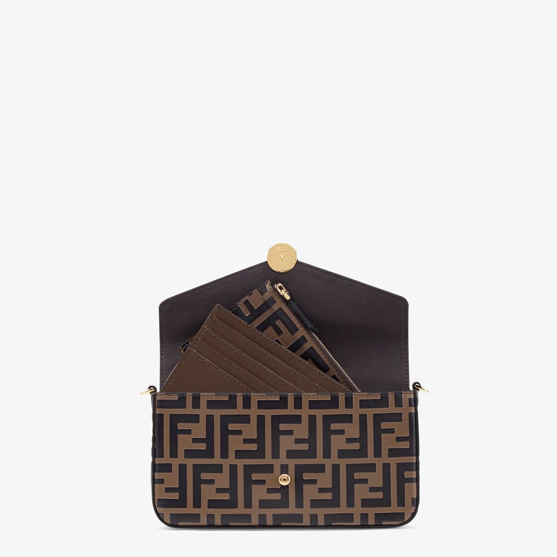 Wallet On Chain With Pouches - Brown leather mini-bag | Fendi