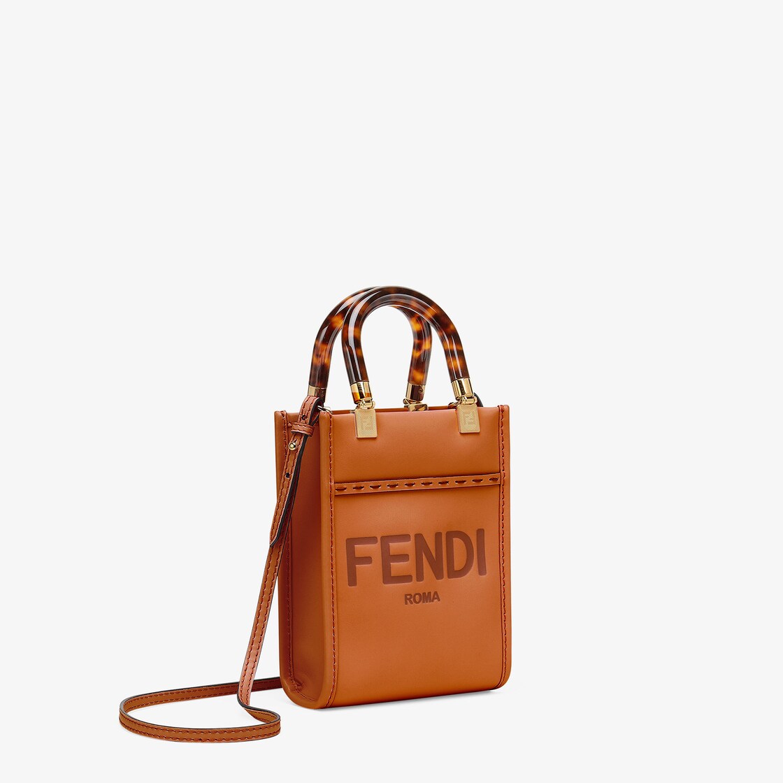 FENDI サンシャイン ショッパー スモール バッグ ブラウン-