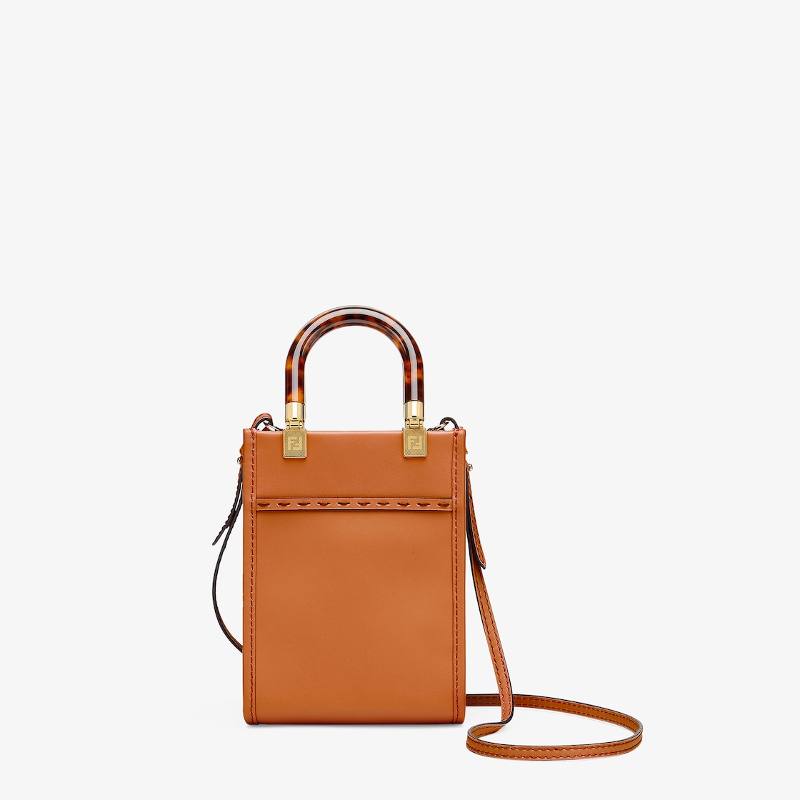 Mini Sunshine Shopper - Brown leather mini-bag