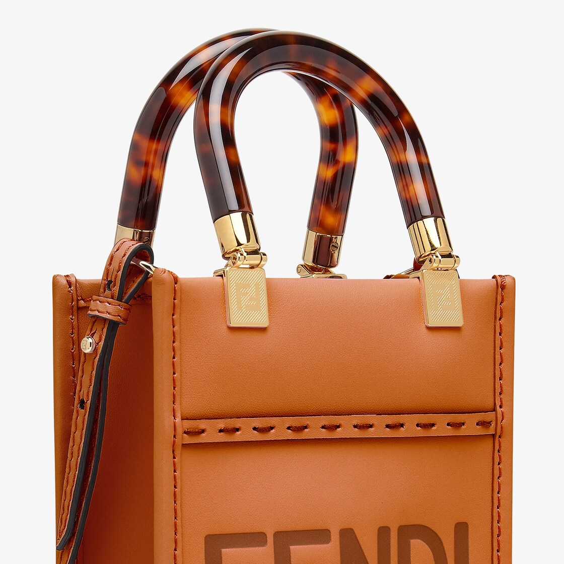 Mini Sunshine Shopper - Brown leather mini-bag | Fendi