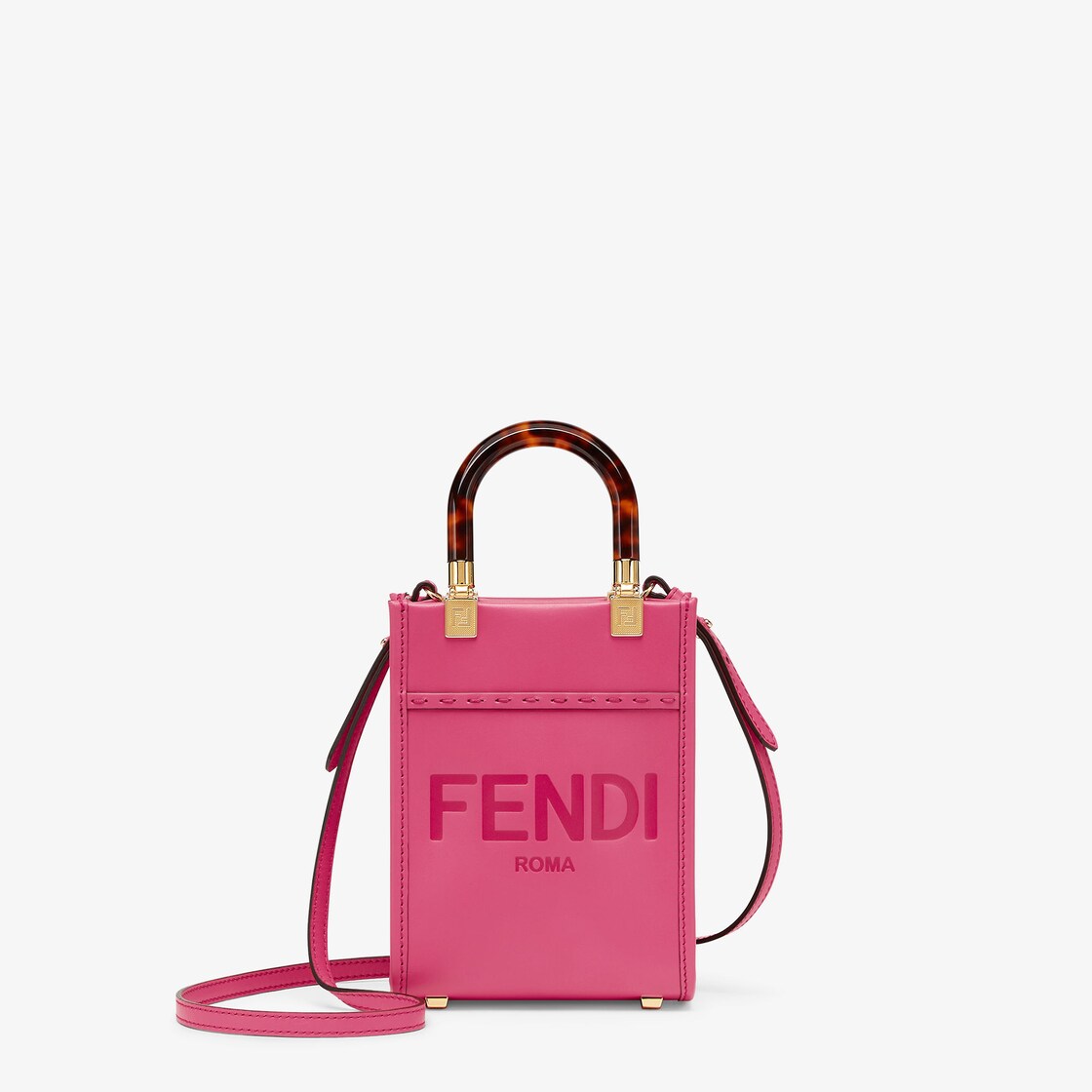 Fendi Mini Sunshine Shopper Bag In Pink