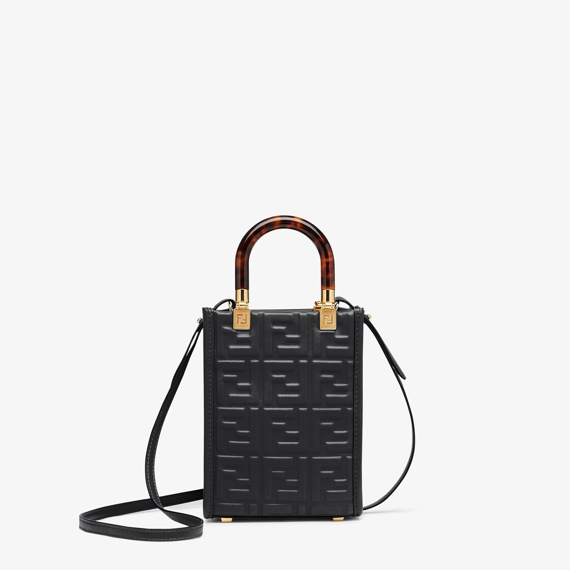 サンシャイン ショッパー スモール - ブラックレザー ミニバッグ | Fendi