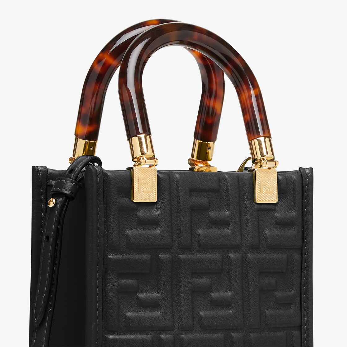 サンシャイン ショッパー スモール - ブラックレザー ミニバッグ | Fendi