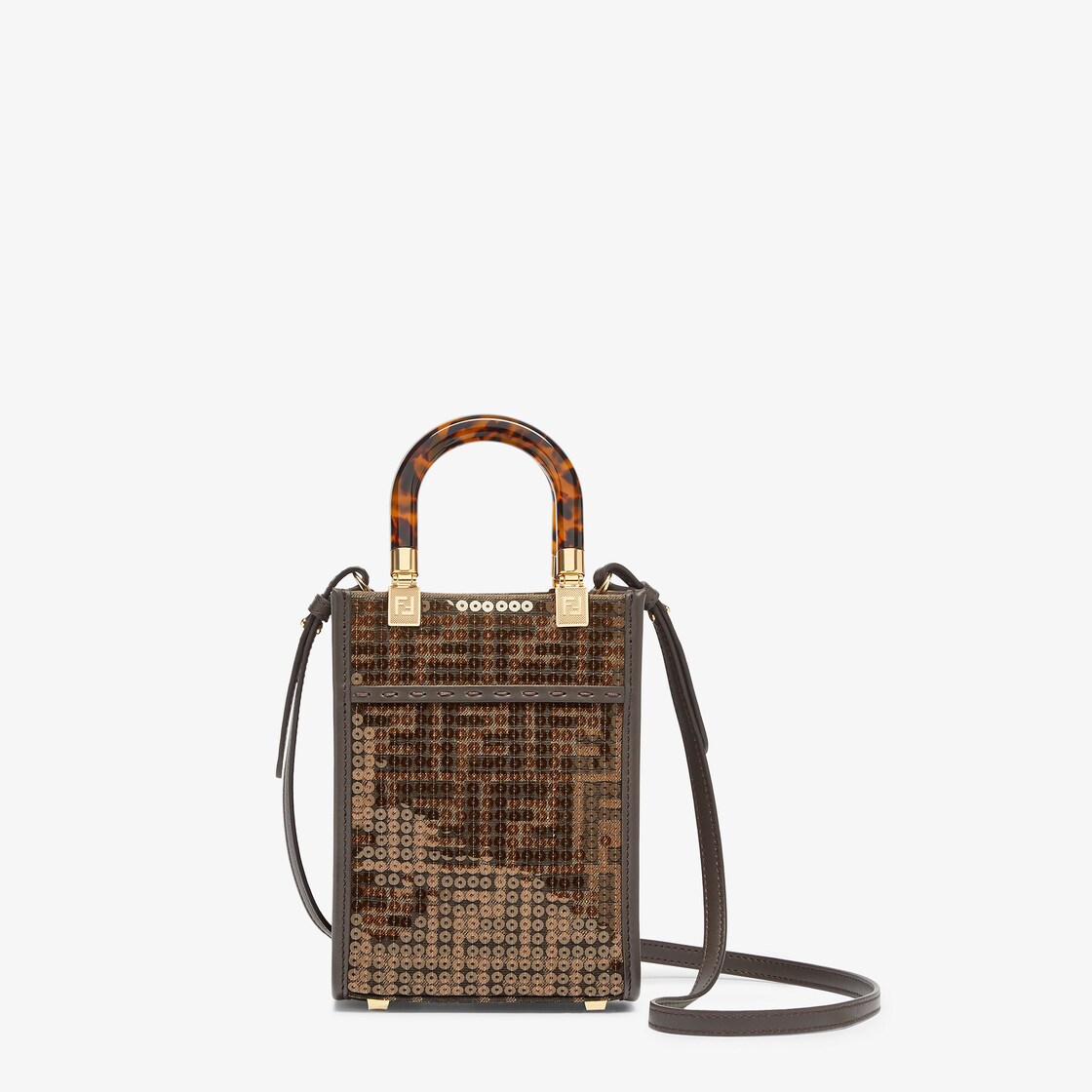 サンシャイン ショッパー ミニ ファブリック ブラウン | Fendi