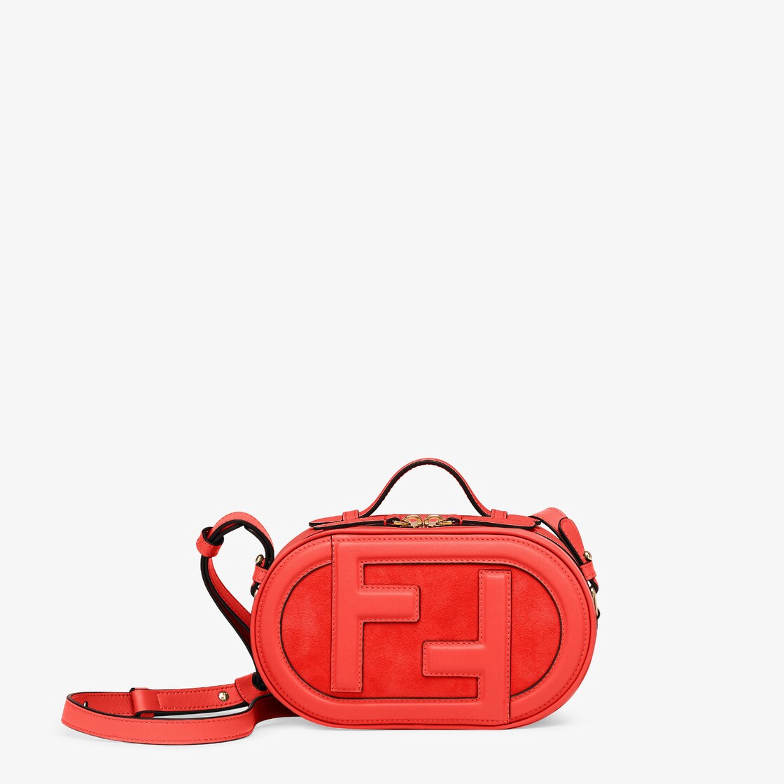 フェンディ オーロック スモール レッドレザー スエード ミニバッグ Fendi