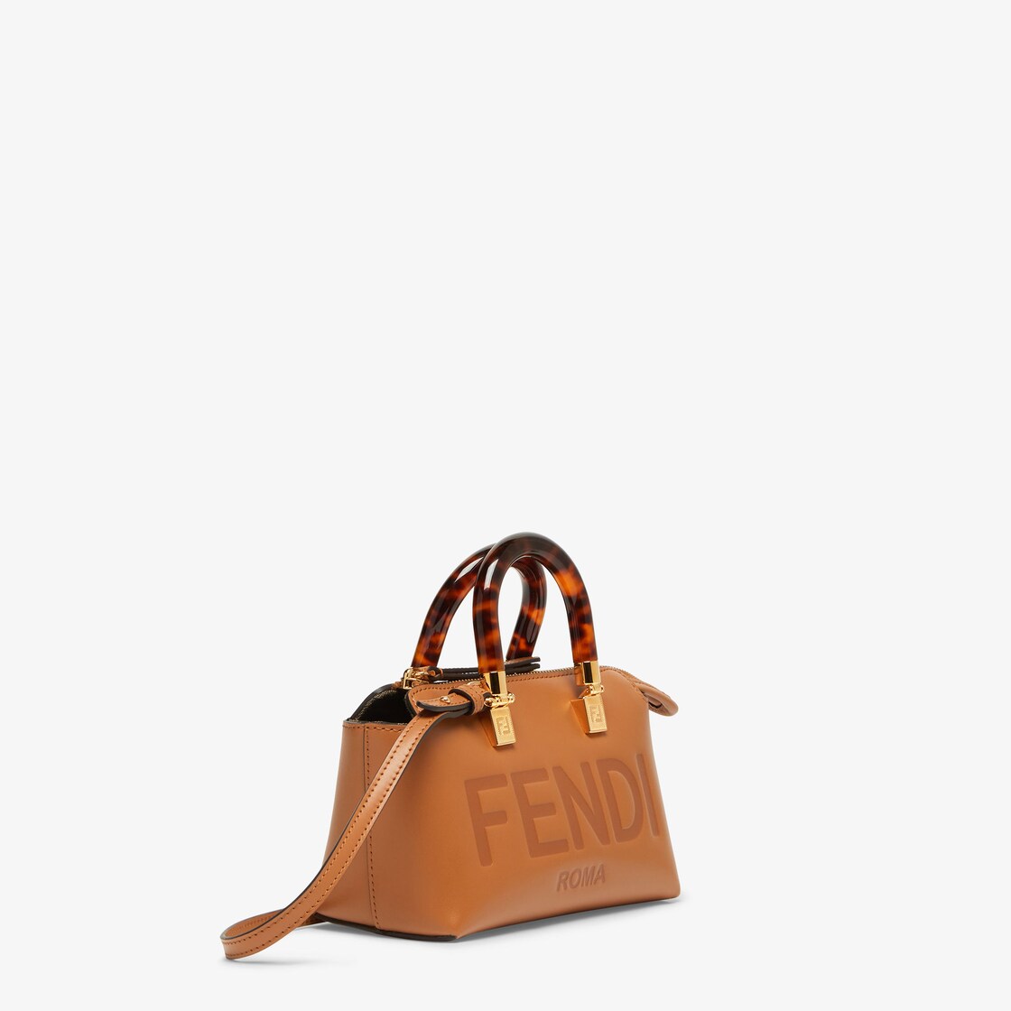 Fendi Mini By The Way Boston Bag In Calfskin Black