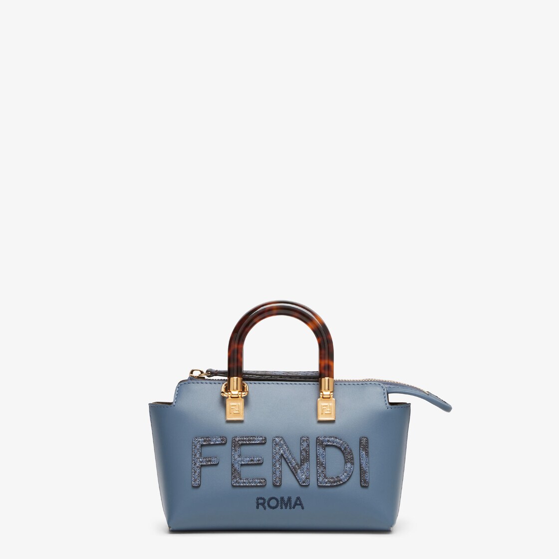 By The Way Mini - Small blue leather and elaphe Boston bag | Fendi