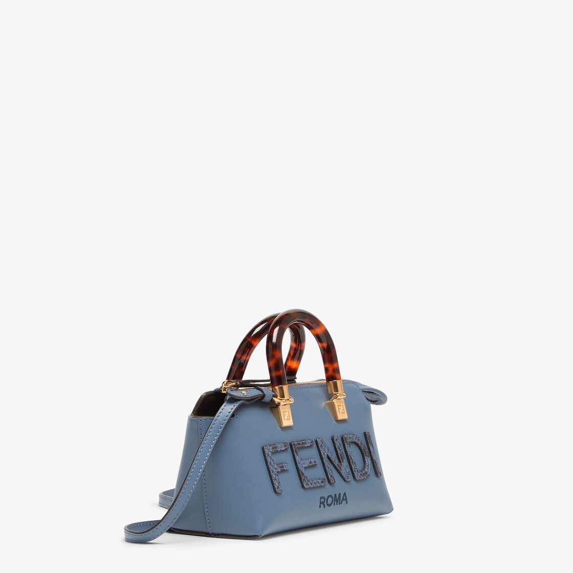 Fendi By The Way Boston Ff Logo Mini Bag in Blue