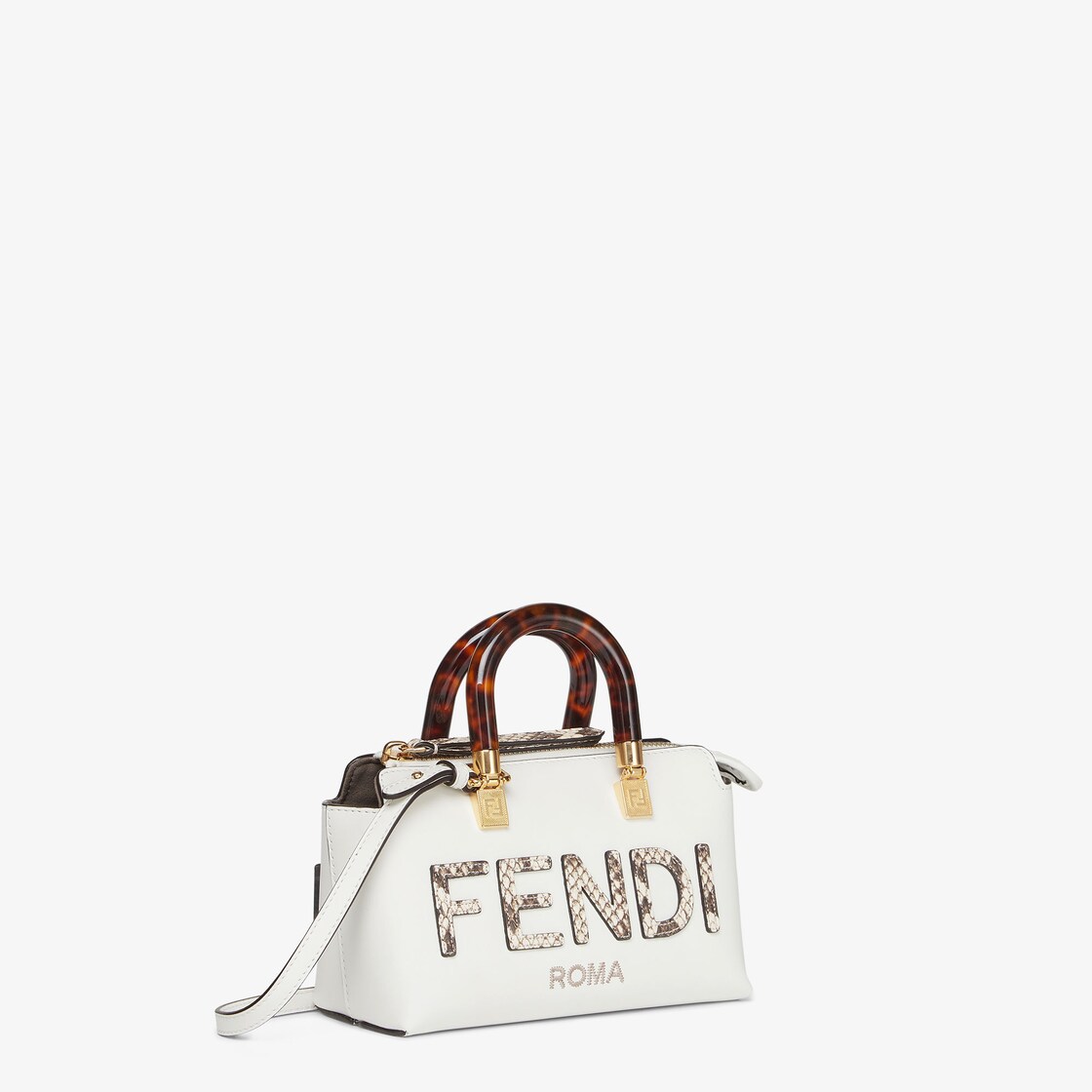 Fendi By The Way Python Print and Grey Leather Boston Bag – Queen