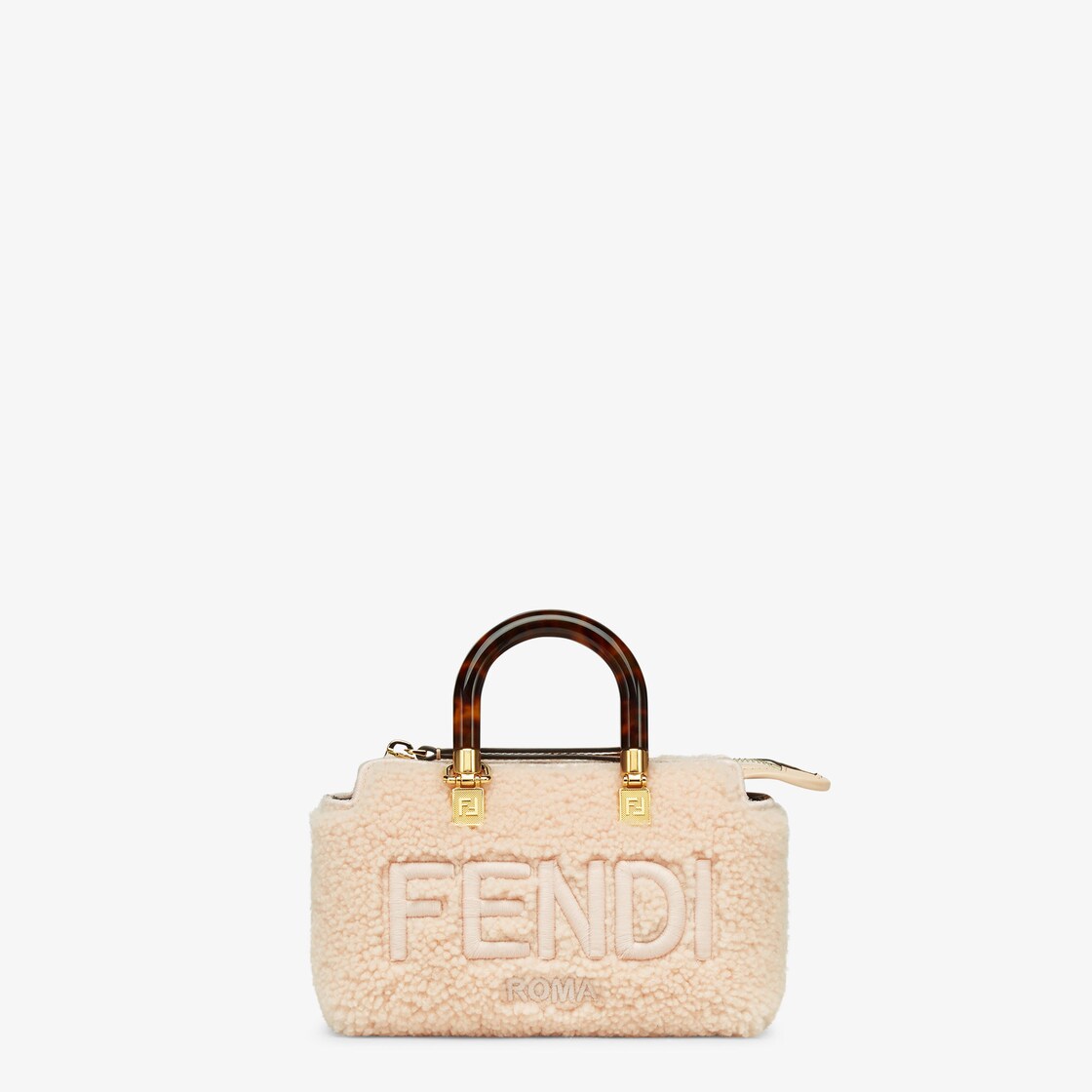 By The Way Mini - Light pink sheepskin small Boston bag | Fendi