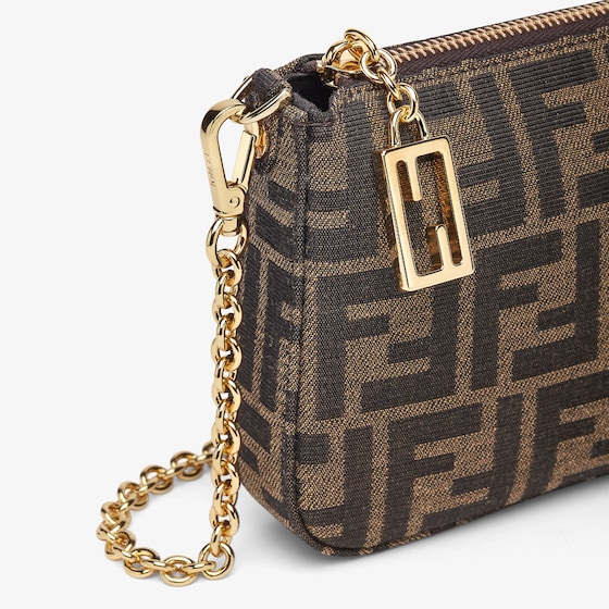 Fendi Baguette pouch made of fabric with jacquard FF motif | Thumbnail 6