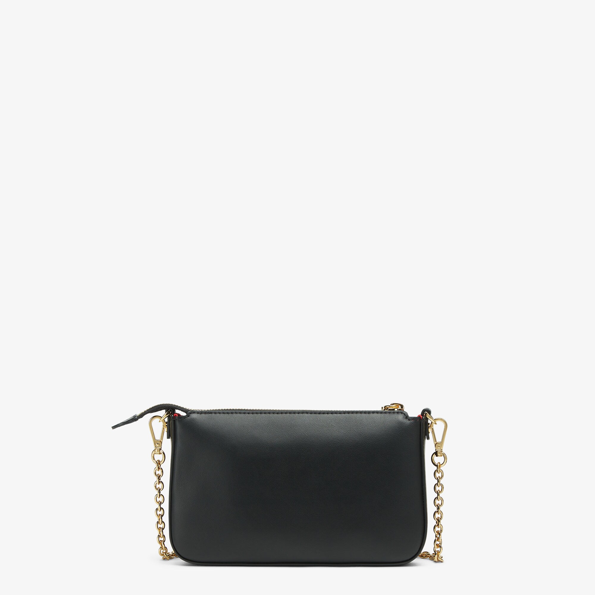 FENDI Baguette Pouch ブラック ショルダーバッグ FENDI Recycled Fabric Jacquard Vitello Grace FF 1974