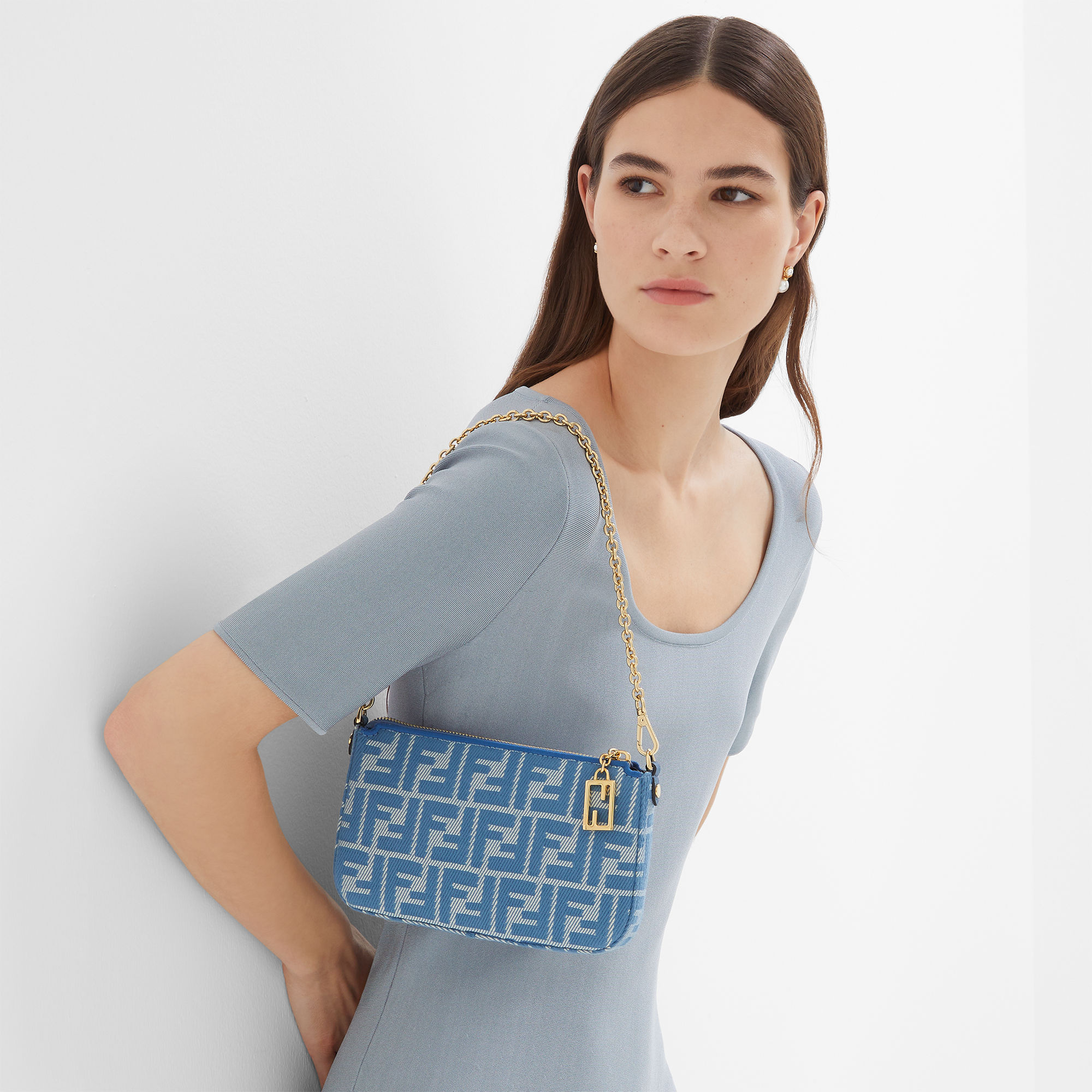 ショルダーバッグ・ポシェット FENDI Women Shoulder Bags 8BS073 AV1Y 1 BLUE FENDI: Shoulder bag woman - Blue | Fendi shoulder bag 8BS073