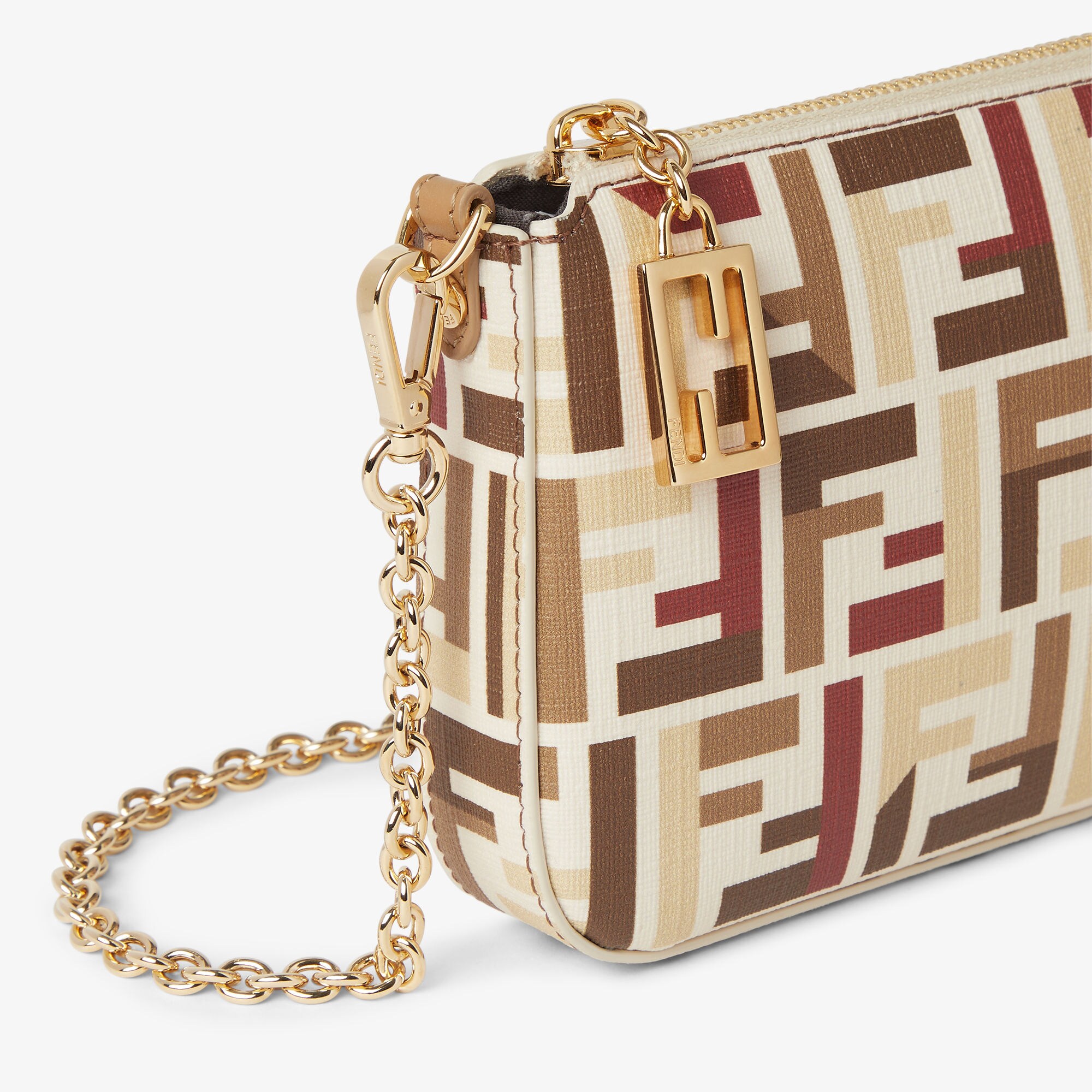 FENDI バゲット チェーン付き FFファブリックポーチ 8BS073AV1Y FENDI バゲット チェーン付き FFファブリックポーチ 8BS073AV1Y