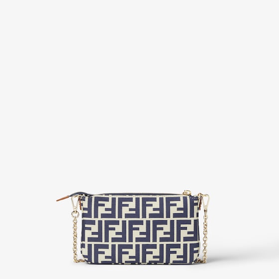 Fendi Baguette pouch made of beige and blue FF jacquard | Thumbnail 4