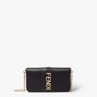 Fendigraphy Wallet On Chain - Black leather wallet | Fendi