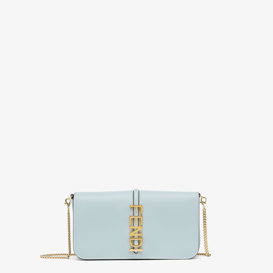 Fendigraphy Wallet On Chain Leather Light blue | Fendi Fendigraphy Wallet On Chain Leather Light blue | Fendi
