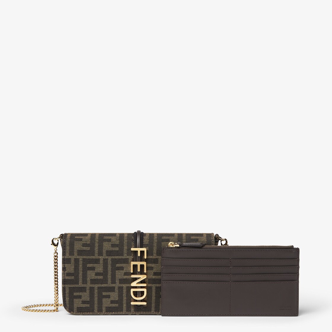 Fendi Fendigraphy Leather Chain Wallet (Wallets and Small Leather