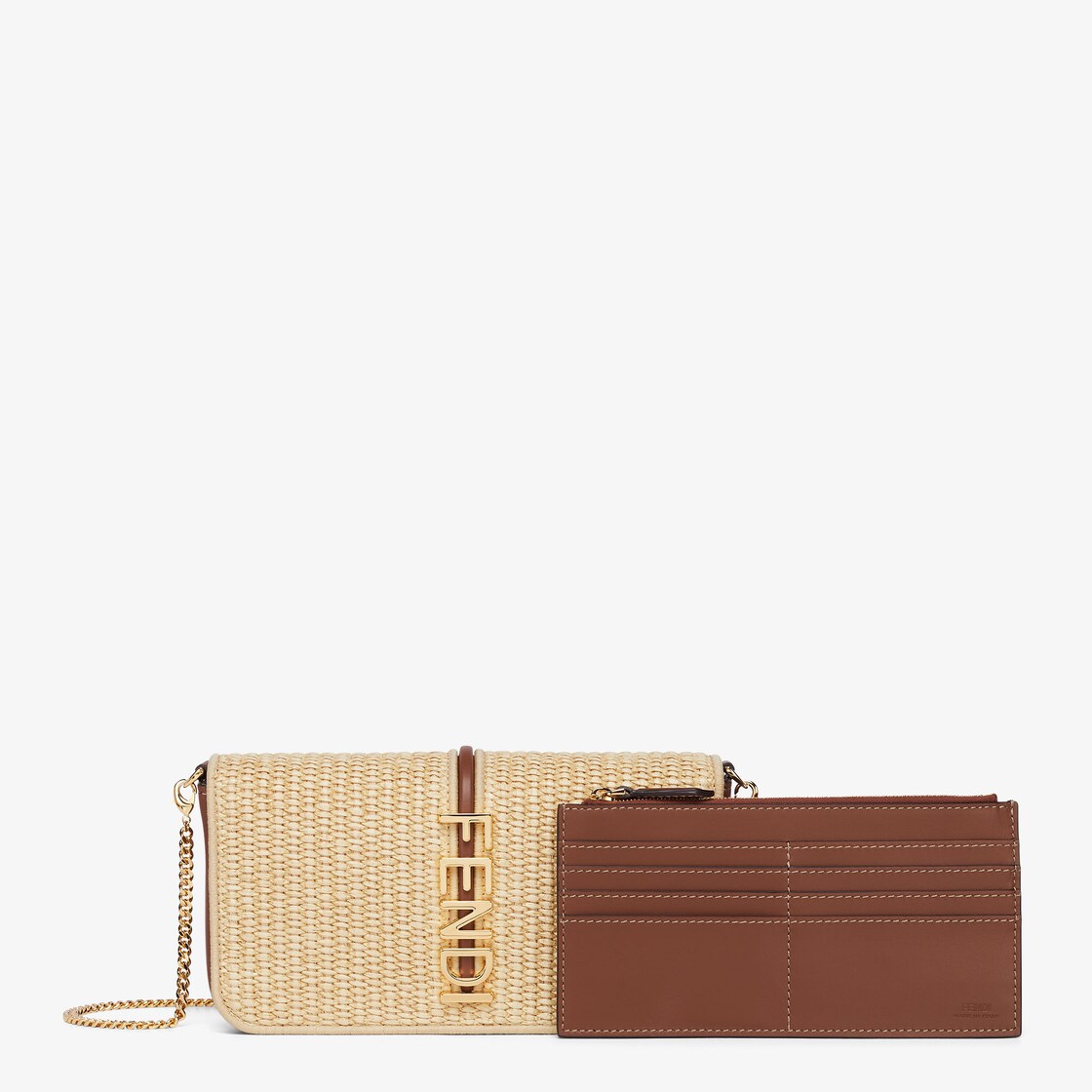 Fendigraphy Wallet On Chain Cotton Beige - Image 2/6