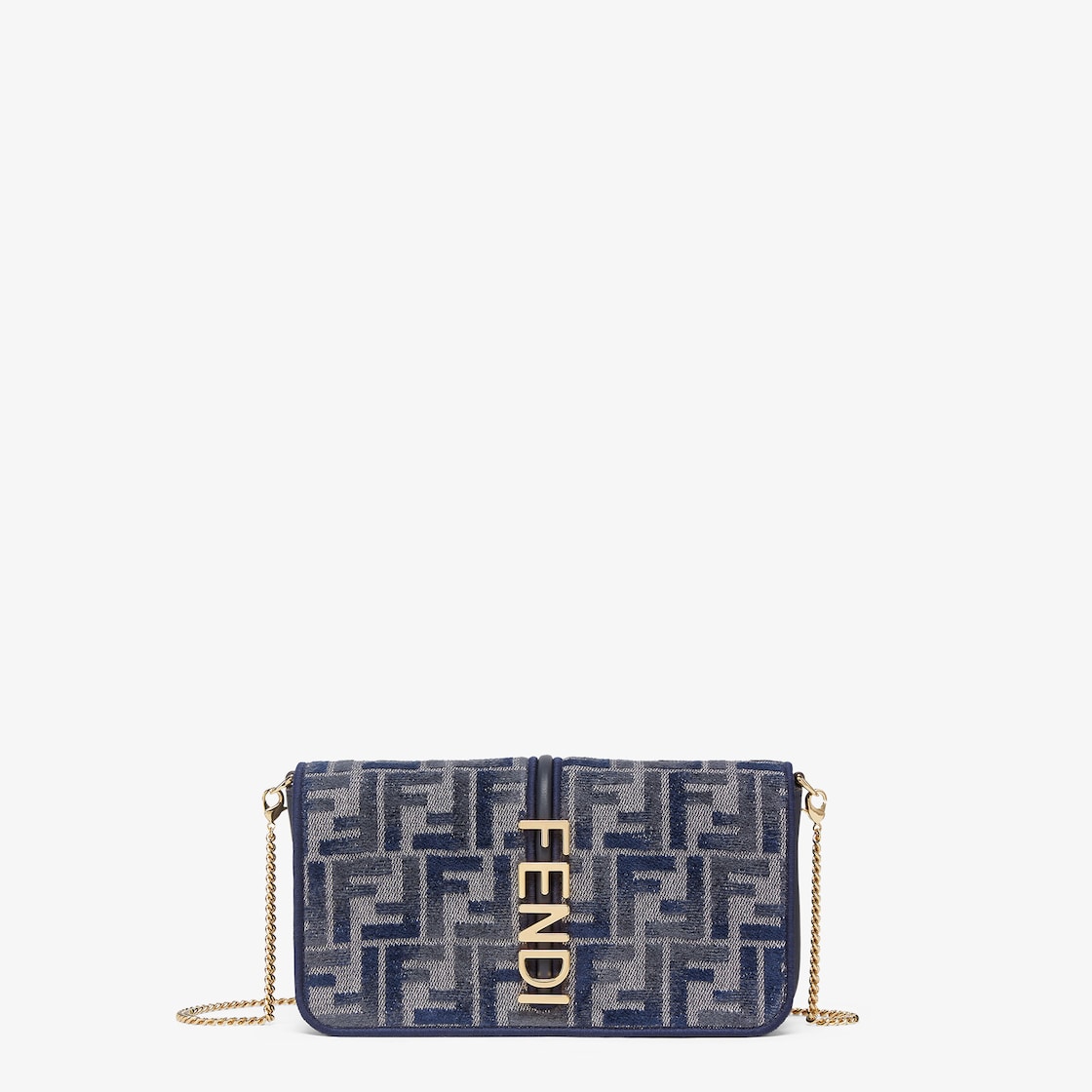 フェンディグラフィ 財布ショルダー ファブリック ブルー | Fendi フェンディグラフィ 財布ショルダー ファブリック ブルー | Fendi