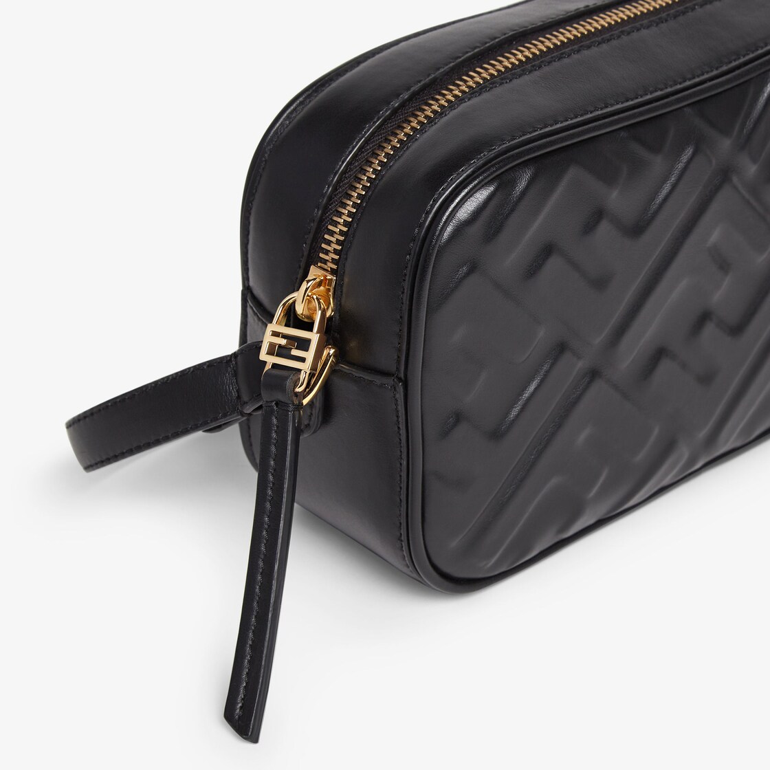 Fendi Black Embossed Camera Bag W Tassel