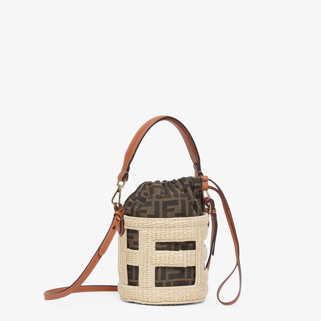 FENDI Step Out迷你手袋拉菲草米色| Fendi