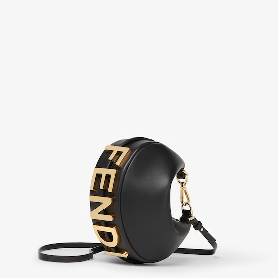Fendi Mini hobo bag made of soft black leather, embellished | Thumbnail 2