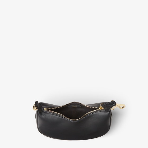 Fendi Mini hobo bag made of soft black leather, embellished | Thumbnail 3
