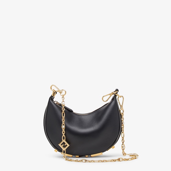 Fendi Mini hobo bag made of soft black leather, embellished | Thumbnail 5
