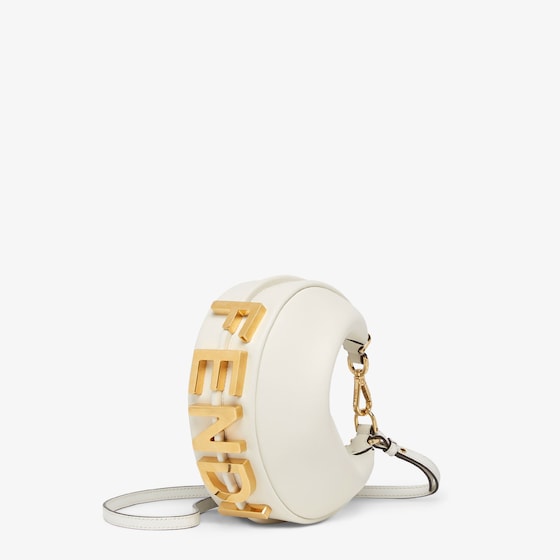 Fendi Mini hobo bag made of soft white leather, embellished | Thumbnail 2