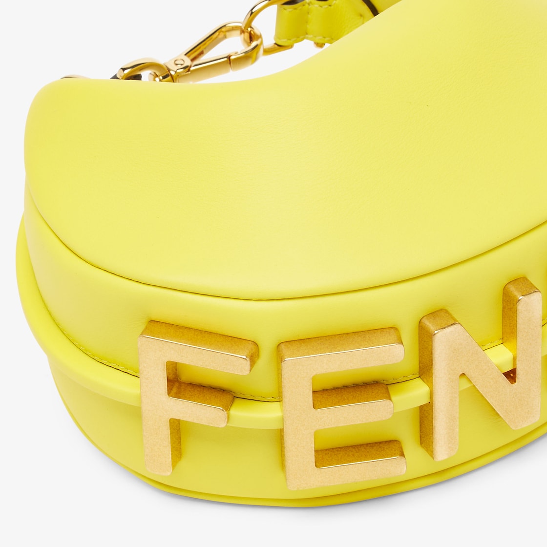 Fendigraphy Mini - Acid yellow leather mini bag | Fendi